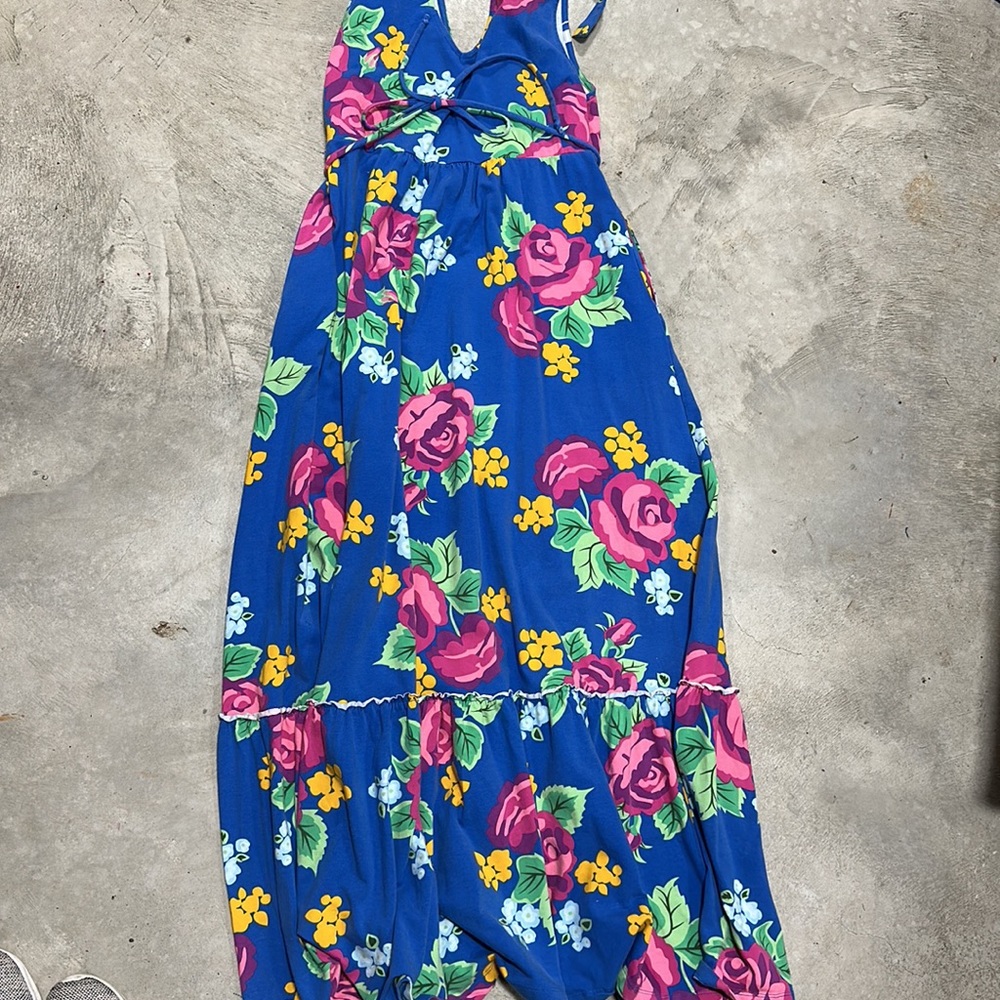 Matilda Jane blue w/pink n yellow flower dress/Size L/ A-89 - Picture 4 of 6